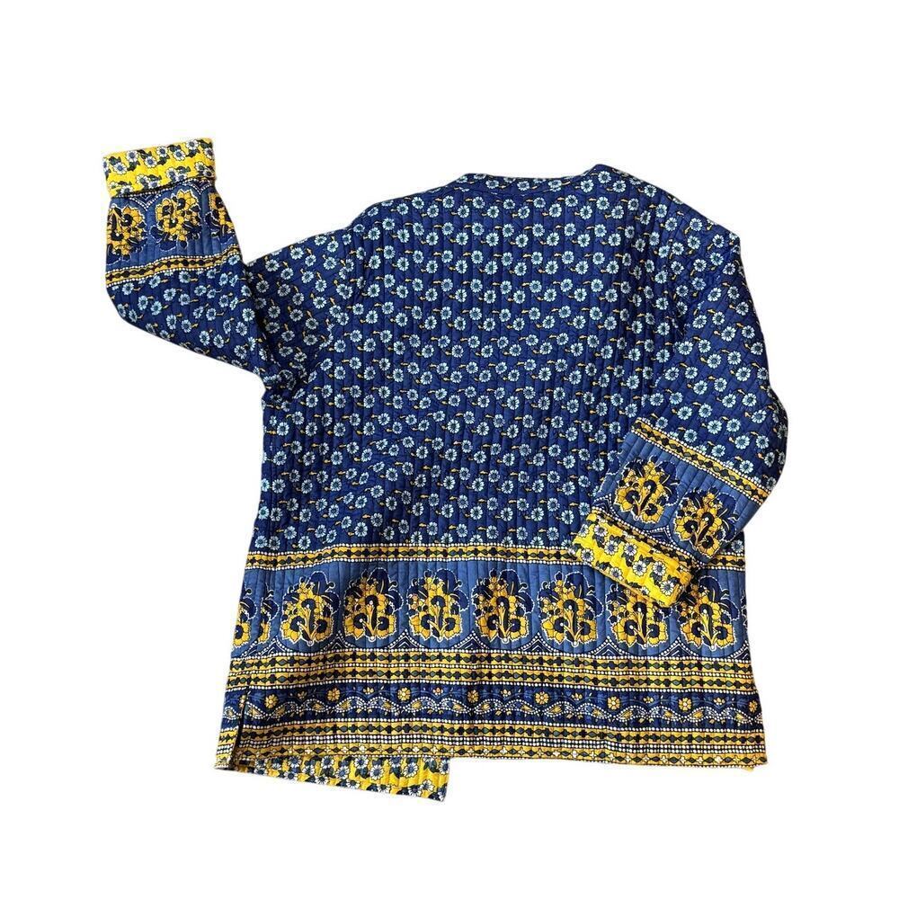 Reversible Quilty Handmade Chore Coat Large/XL Women's Blue Yellow - Picture 4 of 4